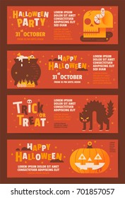 Set of Halloween banners