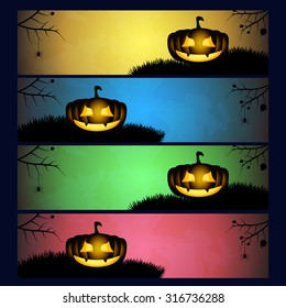 Set of Halloween banners. EPS10 vector.