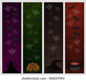 Set of Halloween banners (vertical)
