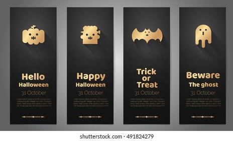 Set of Halloween banners,Vector illustration.