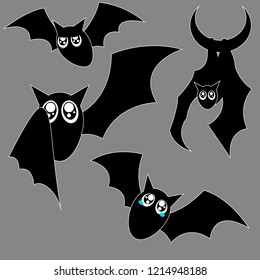 Set of Halloween bats.