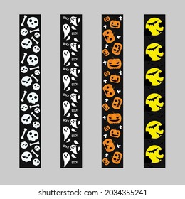 conjunto de diseños de borde de halloween, varios vectores de colección de bordes de halloween