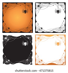 set of halloween border and frame black, orange,white