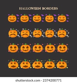 Set Halloween Borders Premium Vector
