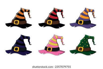set of halloween caps in different colors