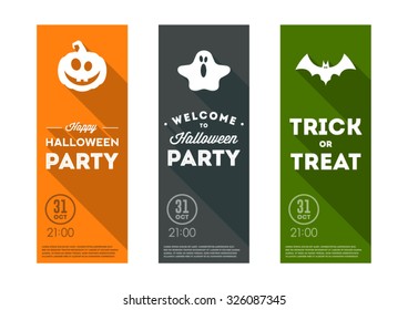  Set of halloween card invitation