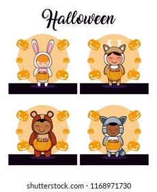 Set of halloween cards
