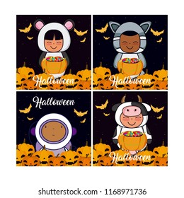 Set of halloween cards