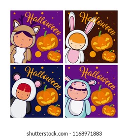 Set of halloween cards