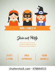 set of Halloween cards , invitations and banners. vector illustration