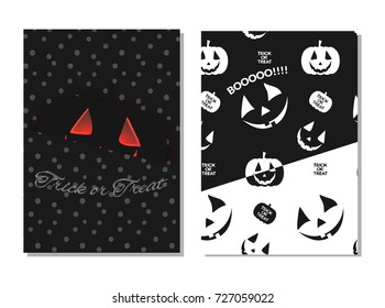 Set of Halloween cards. Vector greeting cards