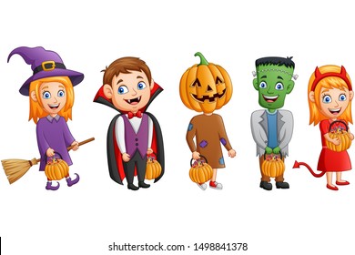 Set Halloween Characters Vector Cartoon Ghost Stock Vector (Royalty ...