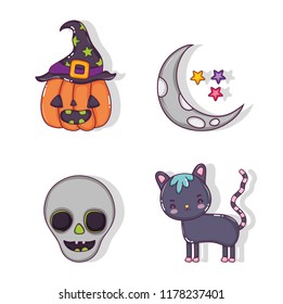 Set of halloween cartoons