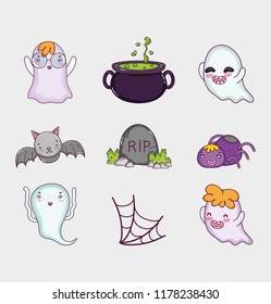 Set of halloween cartoons