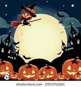 Set Halloween celebration banner party