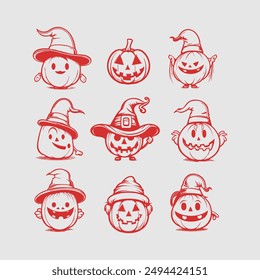  conjunto de Vector de personajes de halloween