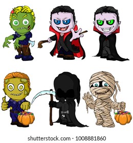 Set of halloween characters