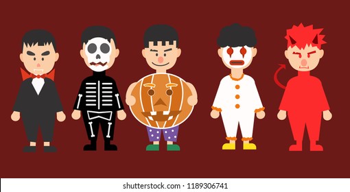 Set of halloween characters.