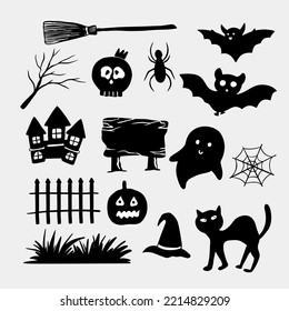 a set of halloween clipart