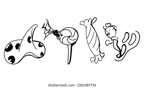 Set Of Halloween Collection in a simple handrawn illustration