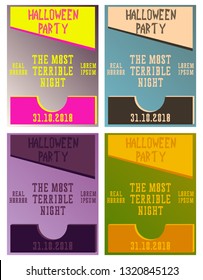 Set of Halloween Concepts. Vector Illustration. Night Party. Trick or Treat.