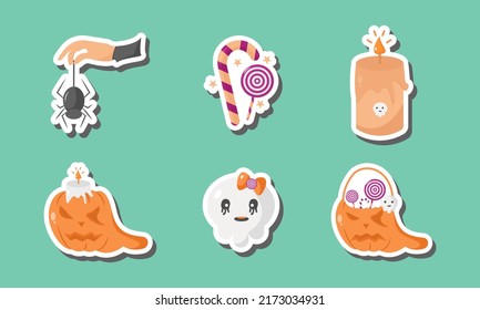 Set of Halloween Cute Pumpkin Hunt Sticker