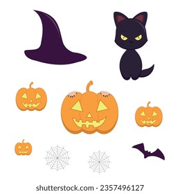 Set of halloween design elements.