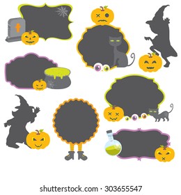 Set of halloween design elements