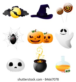 Set of halloween design elements