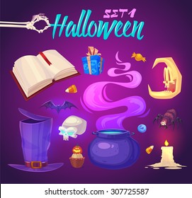 Set of Halloween Design Elements. Vector illustration.