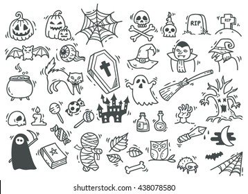 Set Of Halloween Doodle