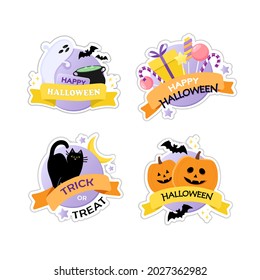 Set of Halloween element collection. Four logo design