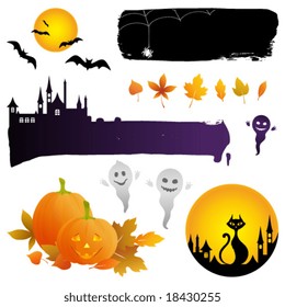 A set of Halloween elements