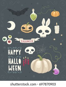 Set of Halloween elements