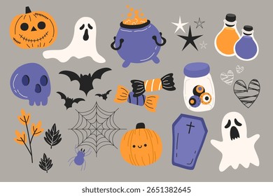 Set of halloween elements Halloween clipart and design