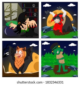 set of halloween elements, good for your design