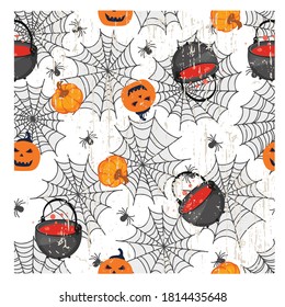 Set of halloween elements like monster pumpkin vector image