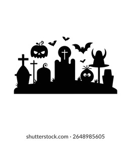 Conjunto de elementos de Halloween em fundo branco. Laranja