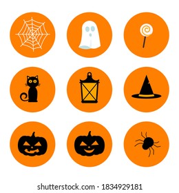 set of halloween elements vector