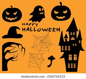 set of halloween elements Vector