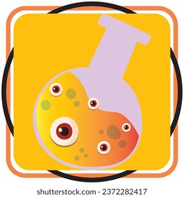 set of halloween eyes vector icons for poses with yellow background