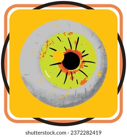 set of halloween eyes vector icons for poses with yellow background