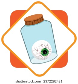 set of halloween eyes vector icons for poses with white background