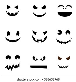 set of Halloween face ghost design
