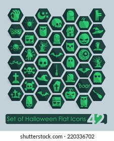 Set of halloween flat icons