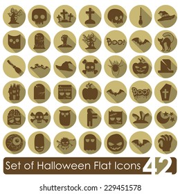 Set of halloween flat icons