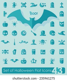 Set of halloween flat icons