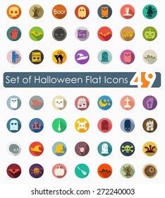 Set of halloween flat icons