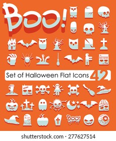 Set of halloween flat icons