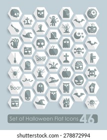 Set of halloween flat icons